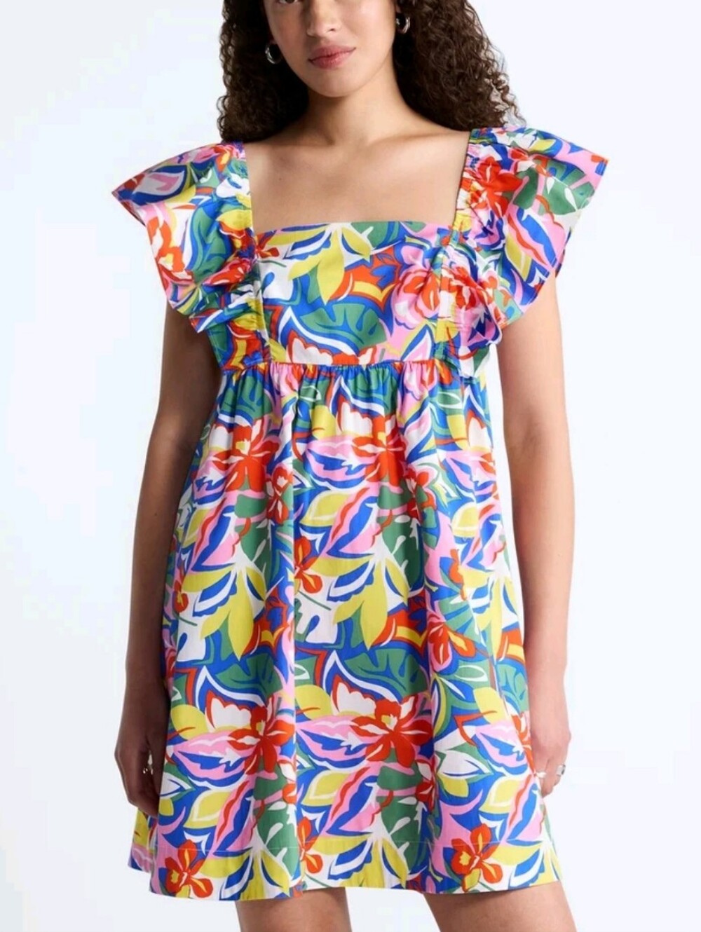 Free Assembly Women Square Neck Flutter Sleeve Mini Dress Size XSmall NWT